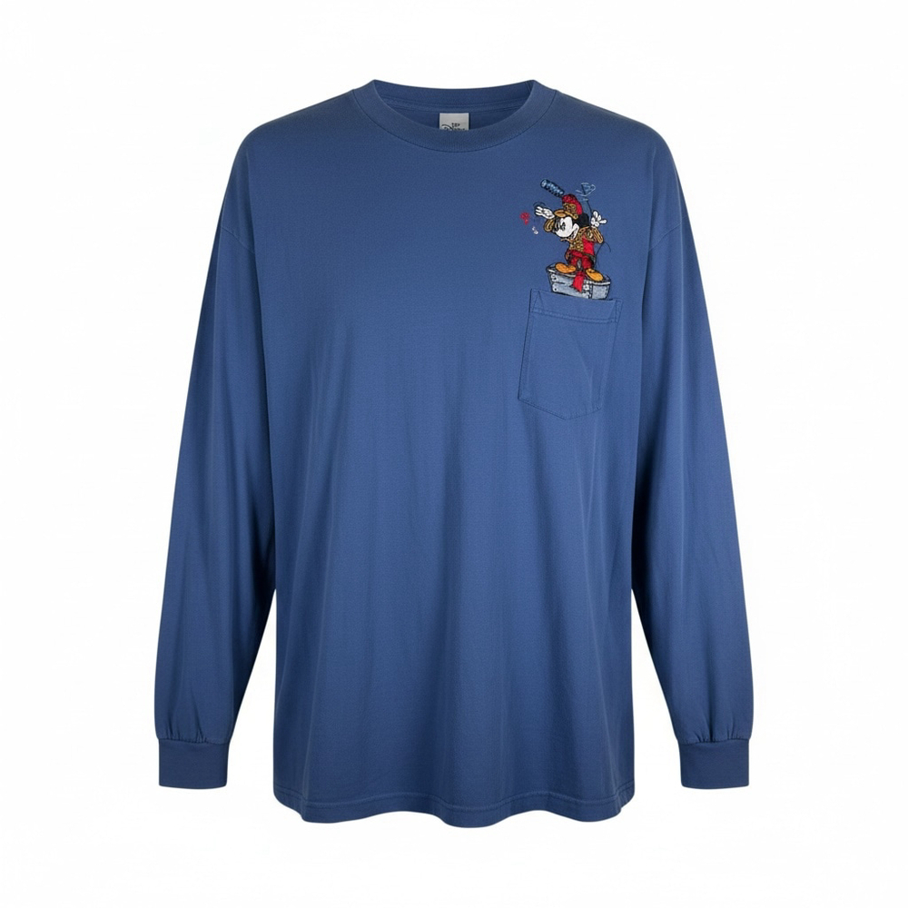 The Disney Store Blue Long Sleeve T-Shirt Mickey Mouse Music Conductor Mens XL